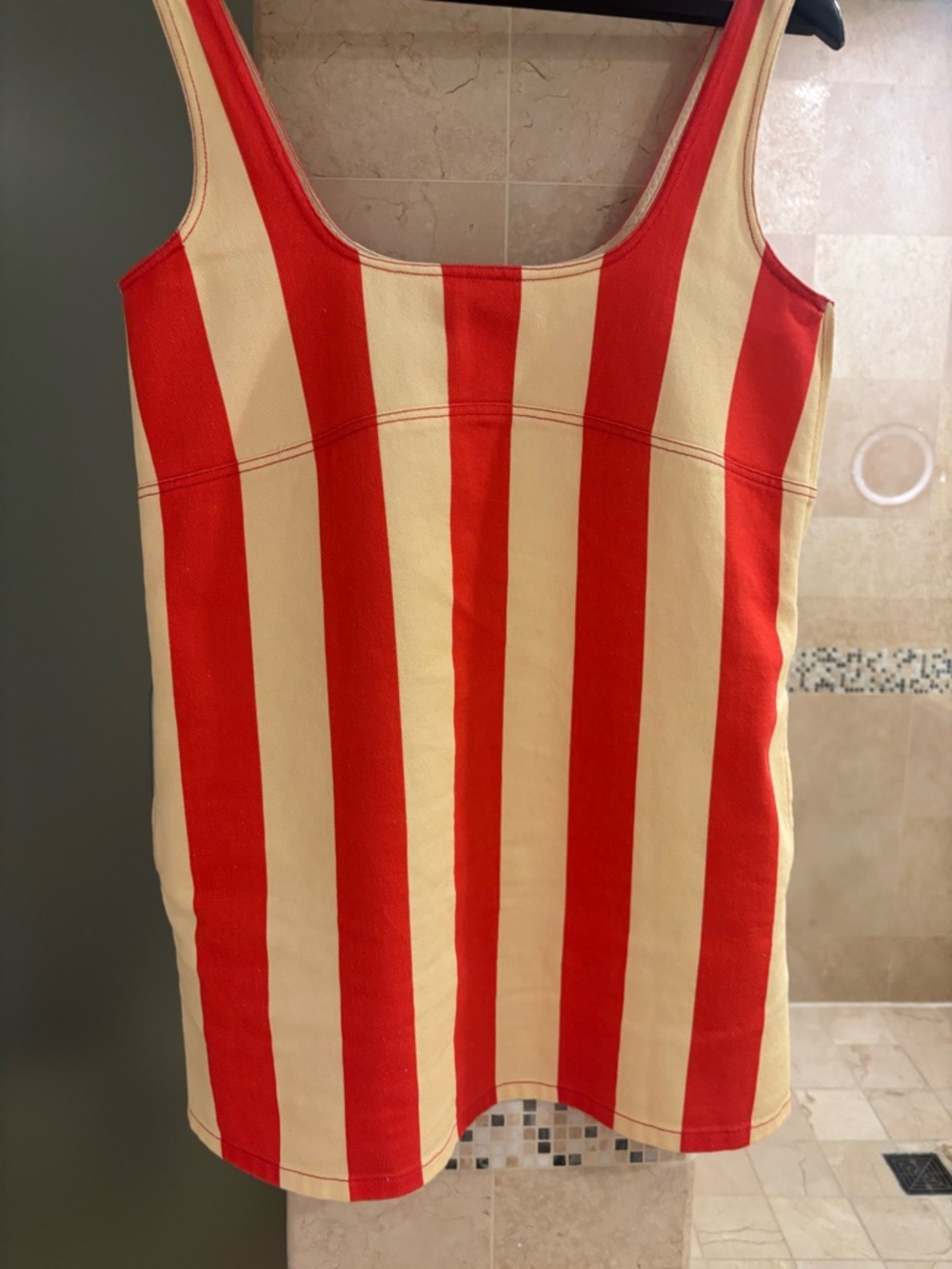 Simon Miller Red and Cream Vertical Stripe Tank - Picture 2 of 10